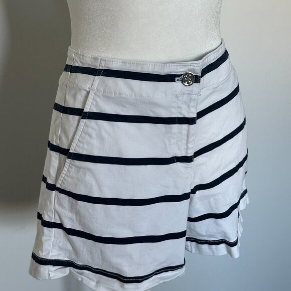 Nautica White Navy Striped Shorts Nautical Summer Beach Casual 6 - Picture 6 of 6